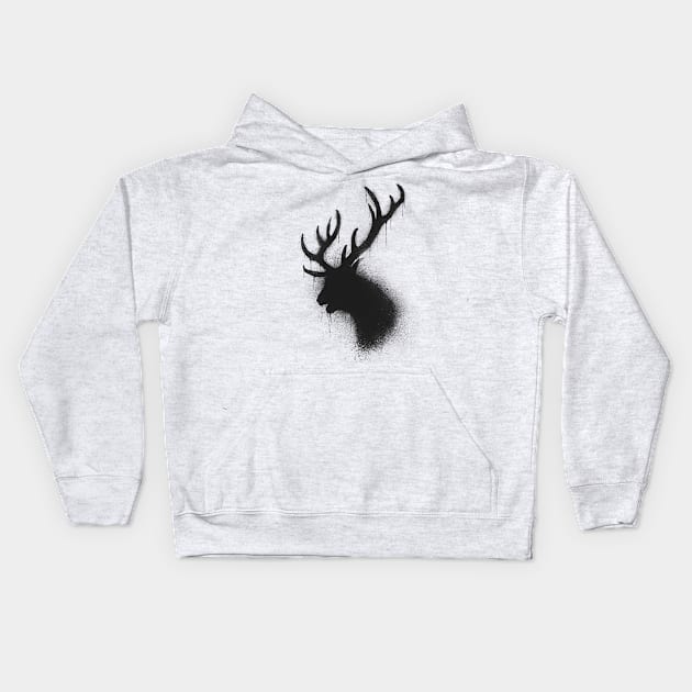 Dark deer Kids Hoodie by barmalisiRTB